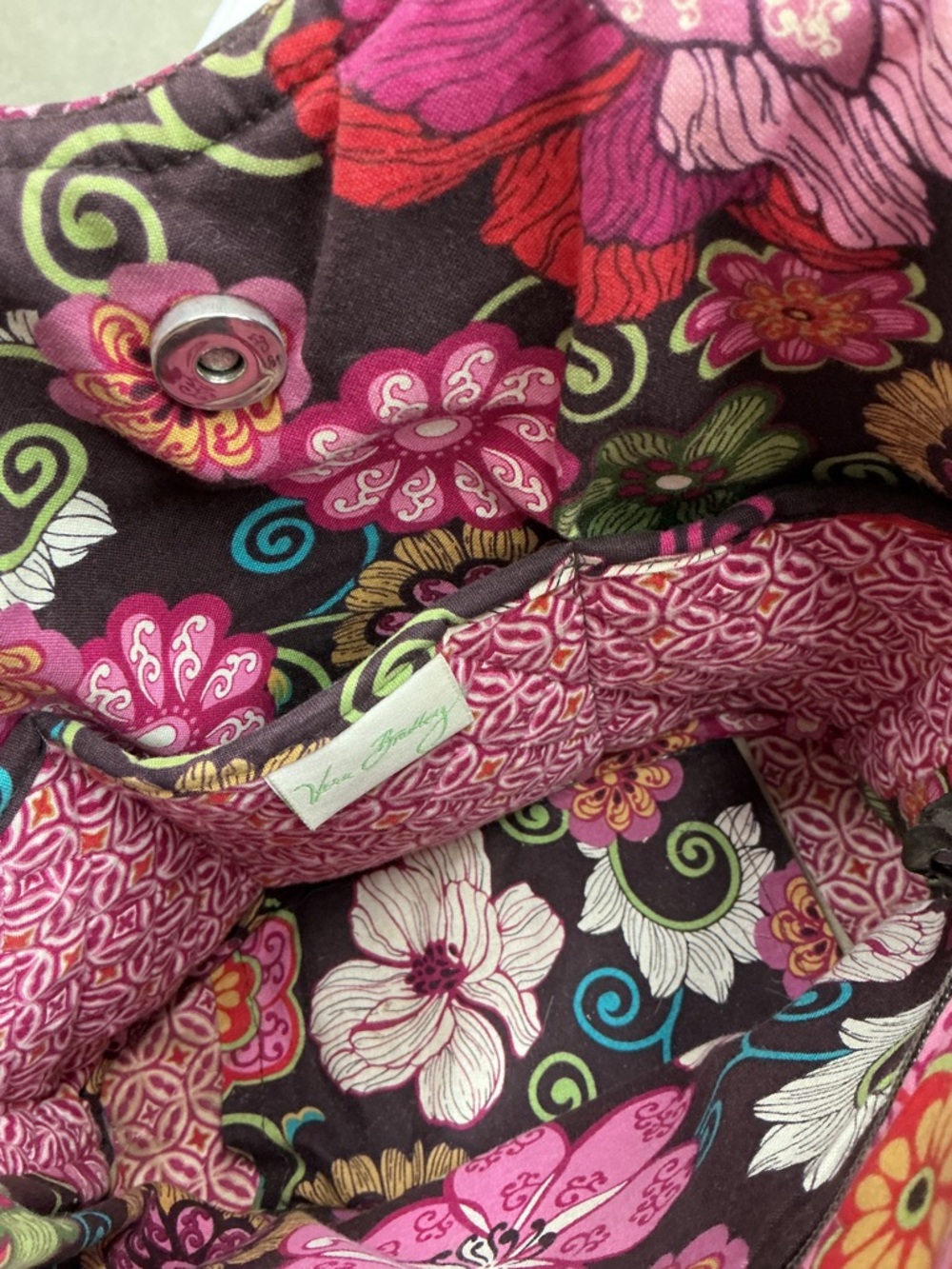 Vera Bradley Quilted Floral Tote Bag - Pink Floral Pattern - Picture 5 of 8